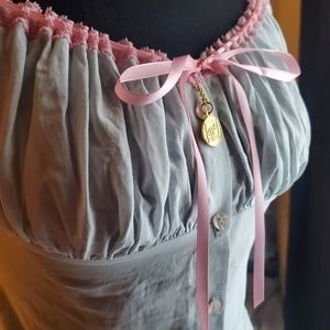 FiFi Chachnil Baby Blue & Pink Ribbon Camisole SIZE M/FR 40